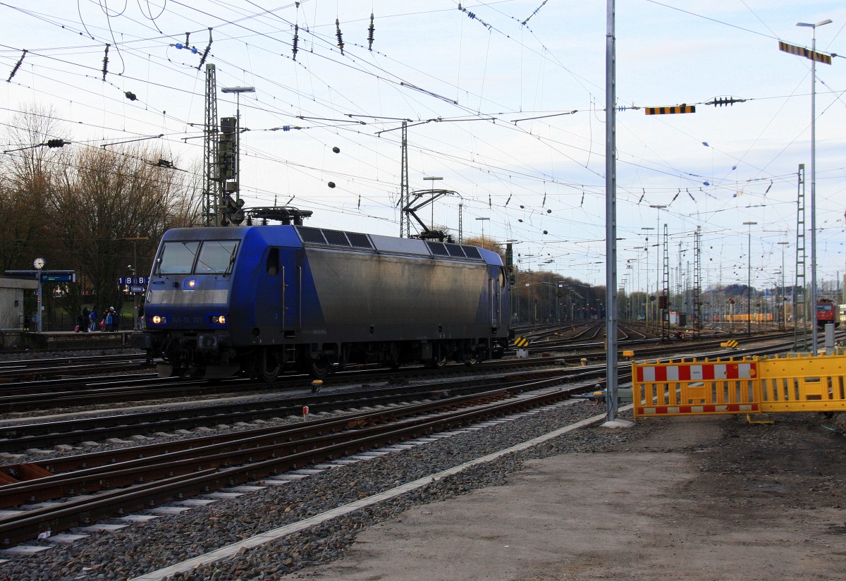 145 CL-203 von Crossrail rangiert in Aachen-West bei Sonne am 18.1.2014.