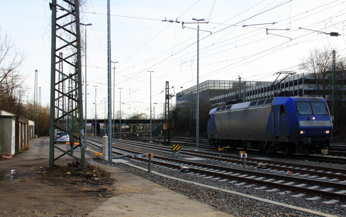 145 CL-203 von Crossrail rangiert in Aachen-West bei Sonne am 18.1.2014.