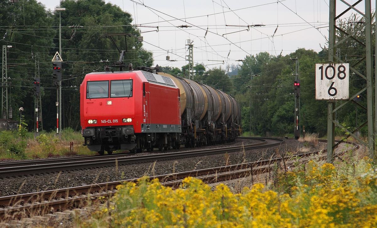145CL-015 der HGK am Morgen des 5.7.2014 bei der Durchfahrt in Hasbergen in Richtung Osnabrück.