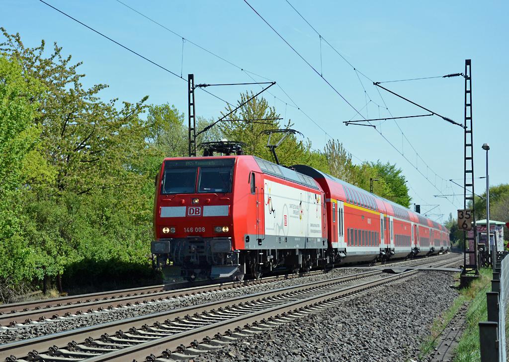 146 008 RE5 nach Emmerich in Bonn-Friesdorf - 24.04.2015