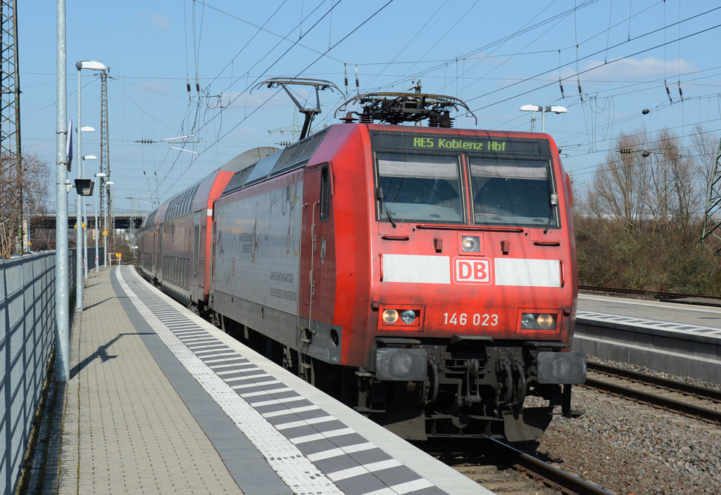 146 023 R5 nach Koblenz im Bf Hürth-Kalscheuren - 12.03.2015