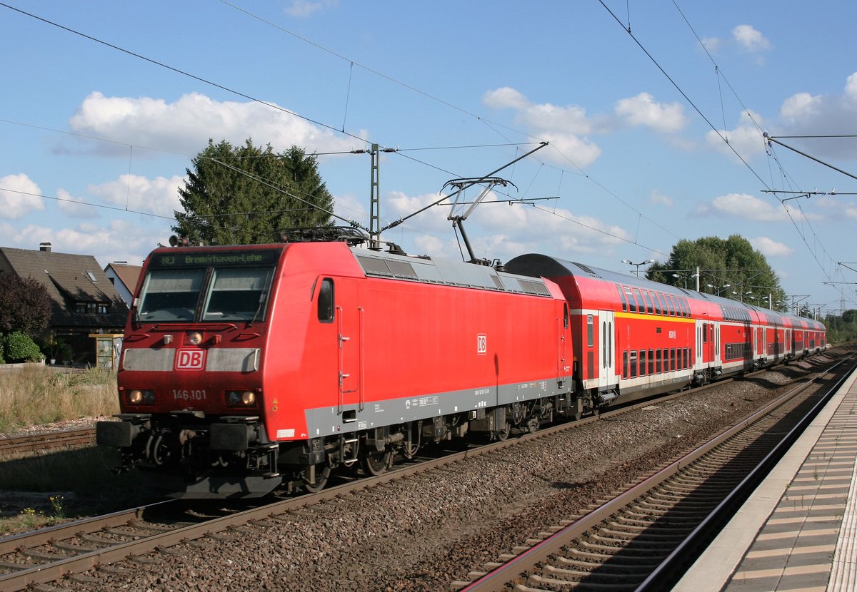 146 101 mit RE 4420 (Hannover Hbf–Bremerhaven-Lehe) am 27.09.2016 in Etelsen