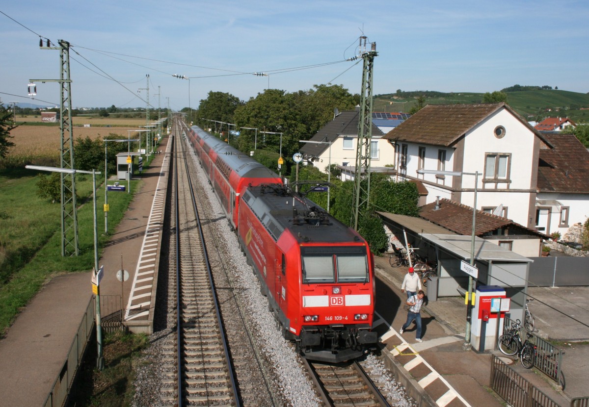 146 109 mit RE 26514 (Basel Bad Bf–Offenburg) am 20.09.2012 in Auggen