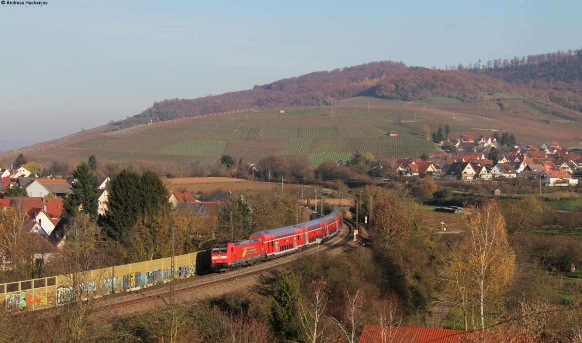 146 111-0 mit dem RE 26519 (Offenburg-Basel Bad Bf) bei Schallstadt 27.11.13