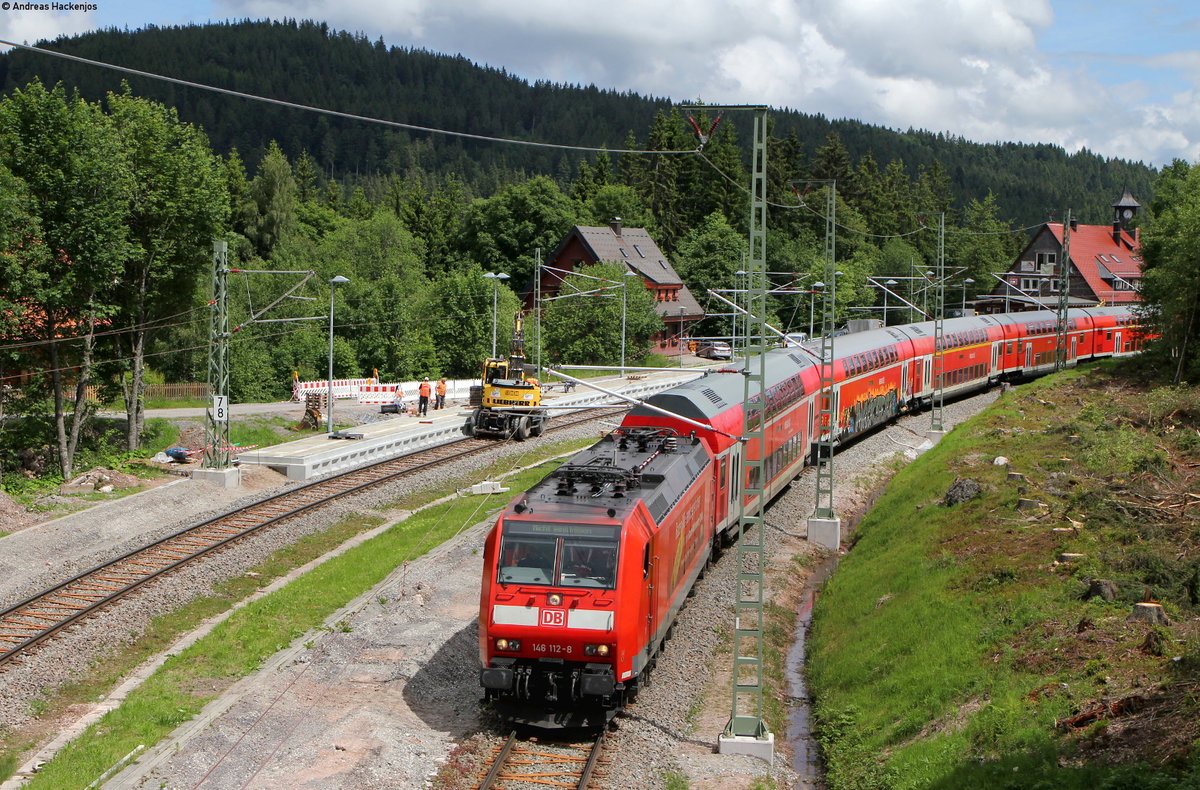 146 112-8 und 218 105-5 auf Testfahrt in Bärental 20.6.16