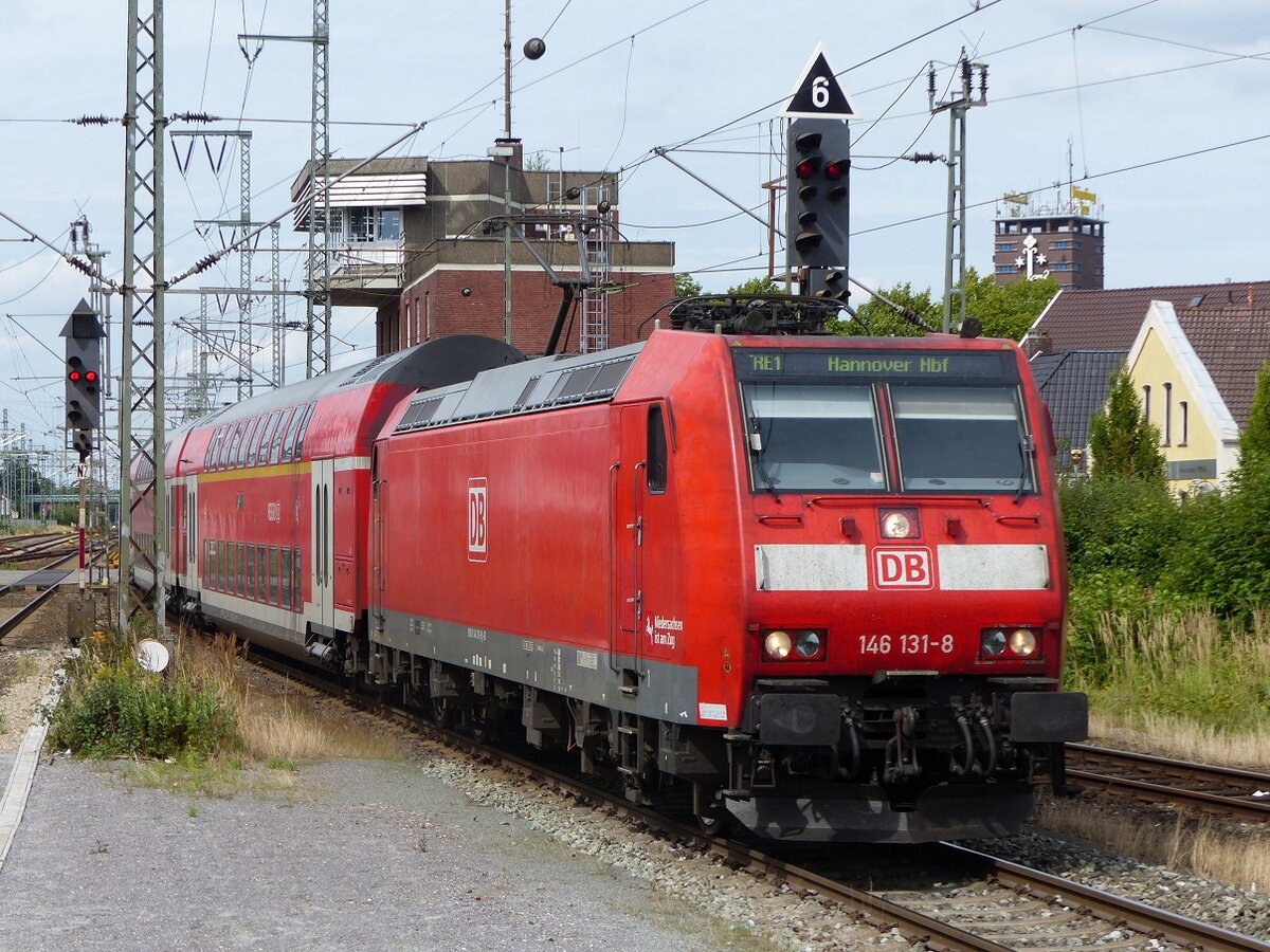 146 131 mit RE Norddeich=Mole - Hannover in Leer, 02.08.17