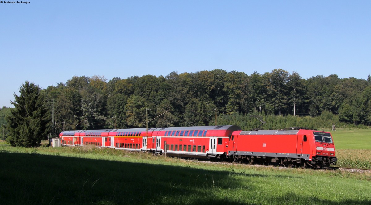 146 203-5 mit dem IRE63377 (Stuttgart Hbf-Aulendorf) bei Gurgelhau 5.9.13