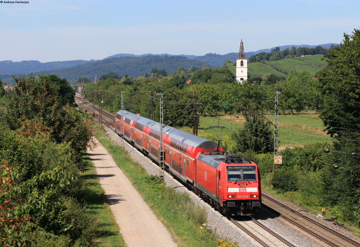 146 212-6 mit der RB 17123 (Offenburg-Freiburg(Brsg)Hbf) bei Denzlingen 23.7.20