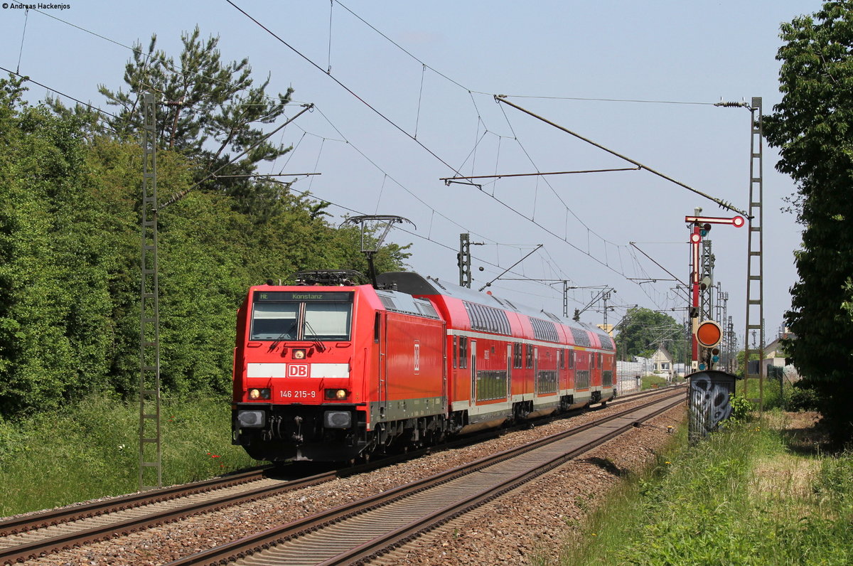 146 215-9 mit dem RE 78925 (Karlsruhe Hbf-Hausach) bei Durmersheim 18.5.18