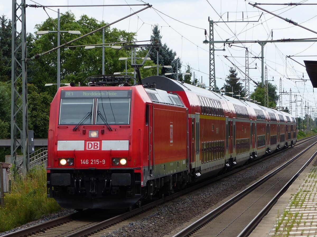 146 215 mit RE1 nach Norddeich=Mole in Dedensen=Gümmer, 03.08.21