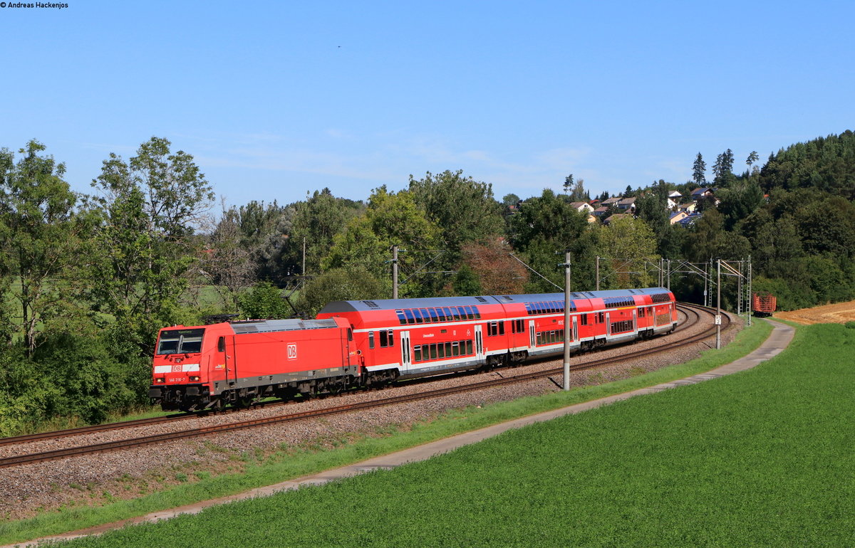 146 216-7 mit dem RE 4719 (Karlsruhe Hbf-Radolfzell) bei Grüningen 20.8.20
