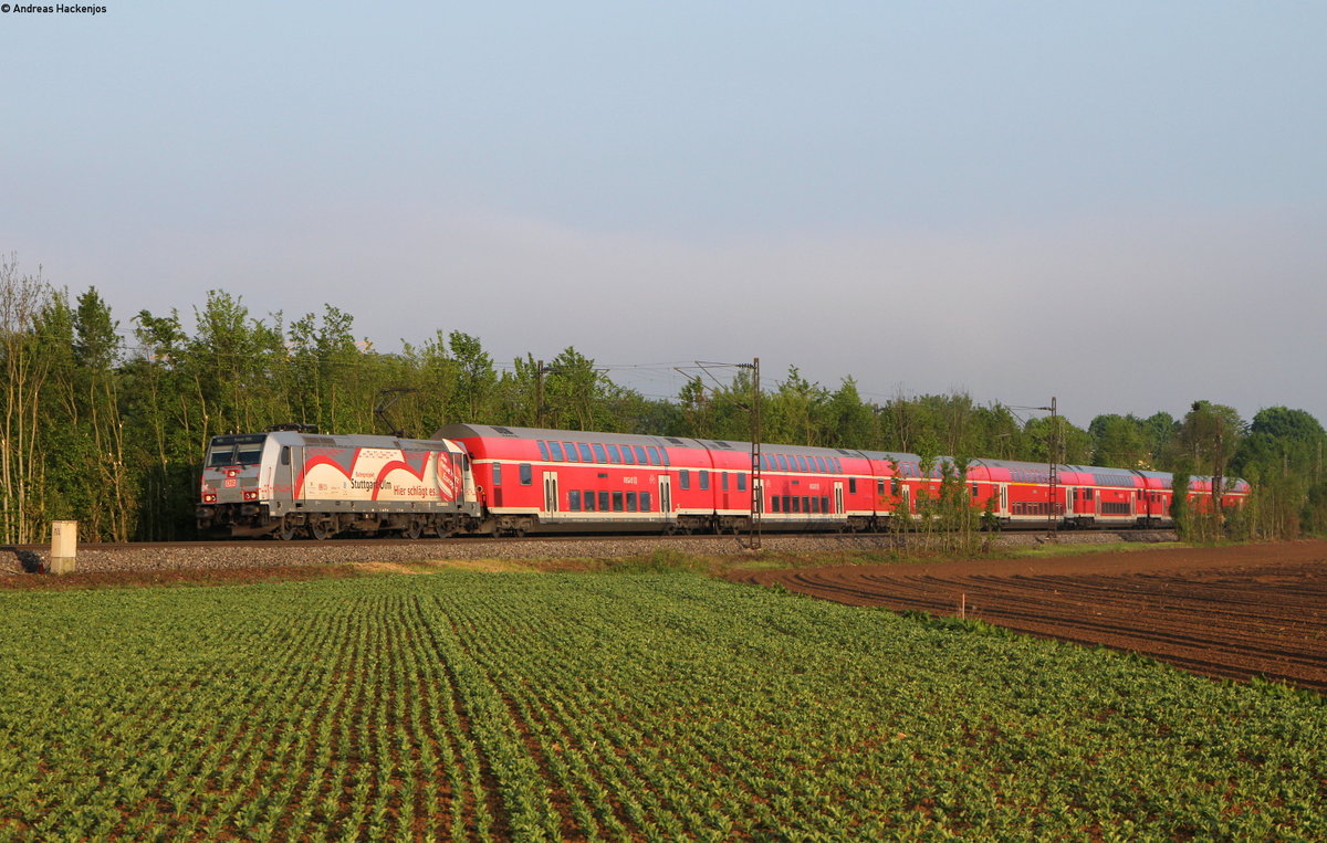 146 227-4  Neubaustrecke Stuttgart-Ulm  mit dem RE 5335 (Offenburg-Basel SBB) bei Kollmarsreute 5.5.17