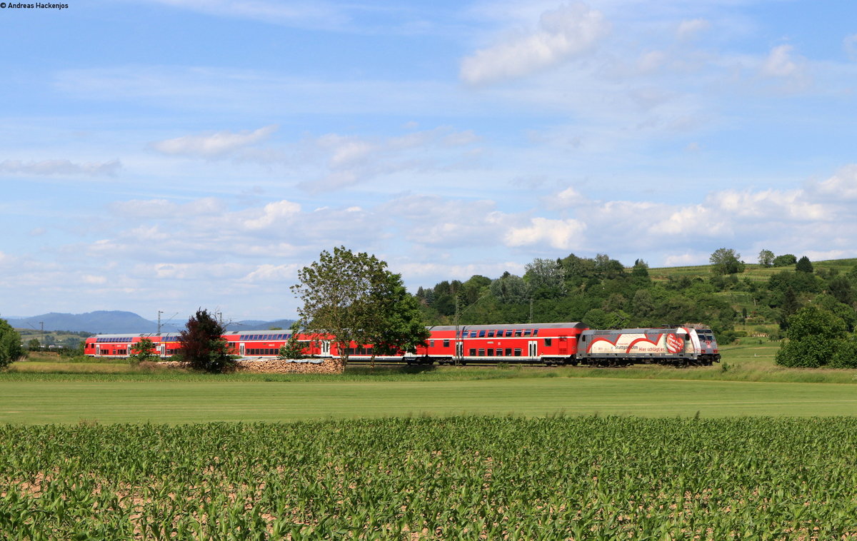 146 227-4  Neubaustrecke Stuttgart-Ulm  mit der	RB 17033 (Offenburg-Freiburg(Brsg)Hbf) bei Hugsweier 26.5.20