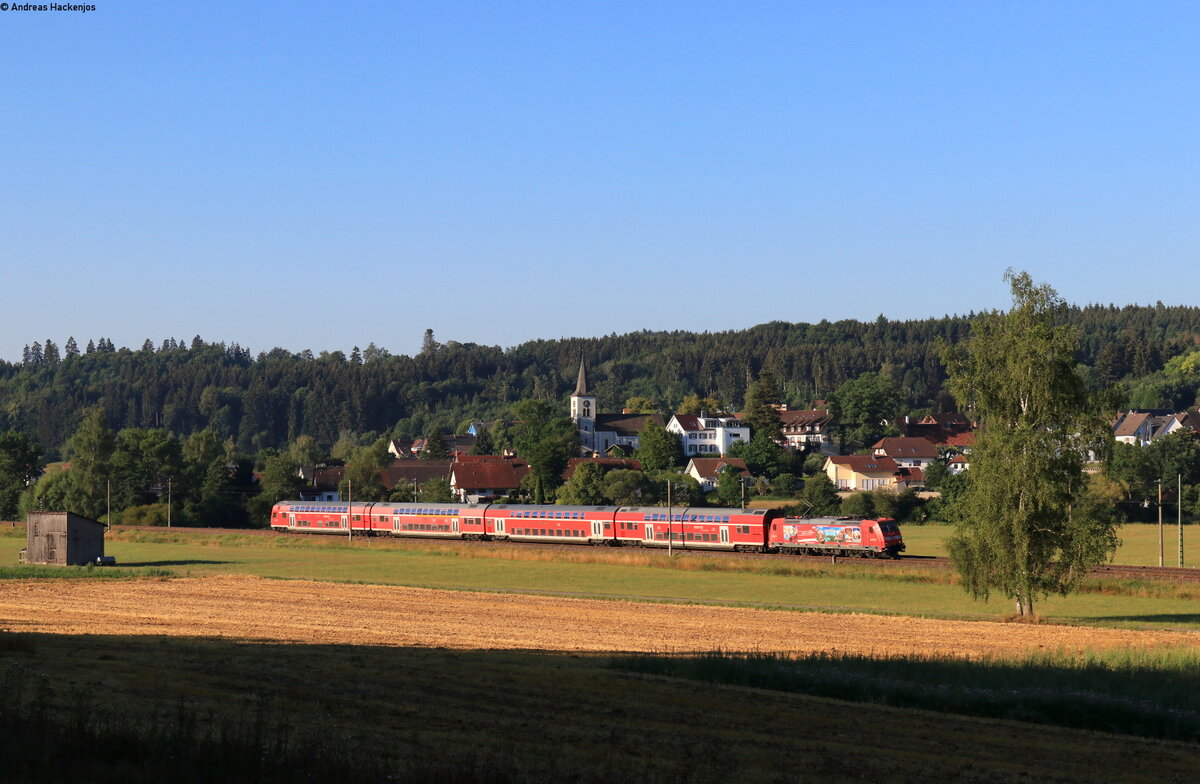 146 229-0  Europapark Rust  mit dem RE 29008 (Konstanz - St.Georgen(Schwarzw)) bei Aufen 25.7.22
