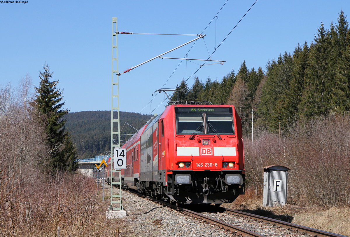 146 230-8  750 Jahre Radolfzell  mit der RB 17269 (Freiburg(Brsg)Hbf-Seebrugg bei Aha 29.3.19