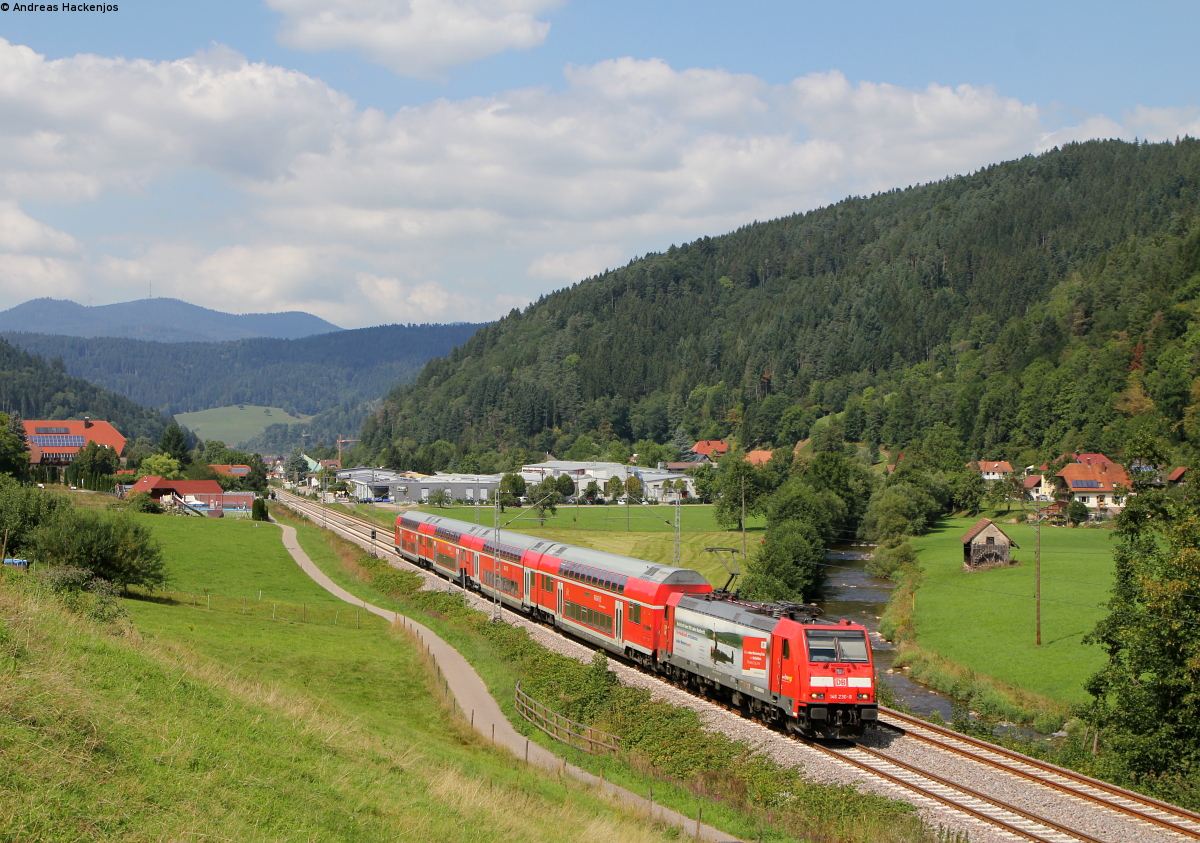 146 230-8  750 Jahre Radolfzell  mit dem RE 4727 (Karlsruhe Hbf-Immendingen) bei Gutach 24.8.19