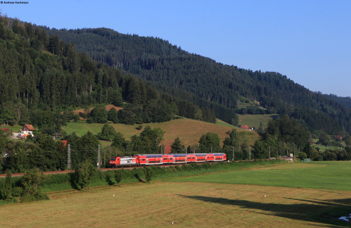 146 230-8  750 Jahre Radolfzell  mit dem RE 4713 (Karlsruhe Hbf-Konstanz) bei Gutach 14.8.21