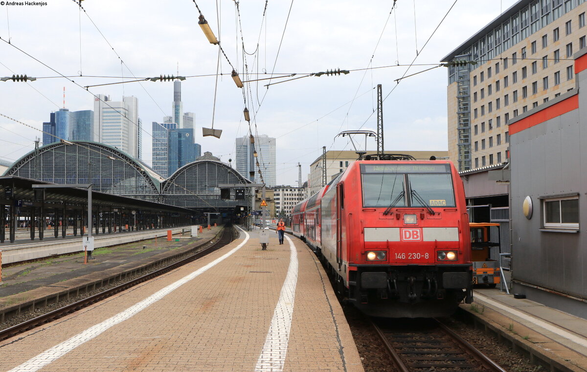 146 230-8  750 Jahre Radolfzell  mit dem Lr 70695 (Frankfurt(Main)Hbf-Freiburg(Brsg)Hbf) in Frankfurt(Main)Hbf 10.9.21