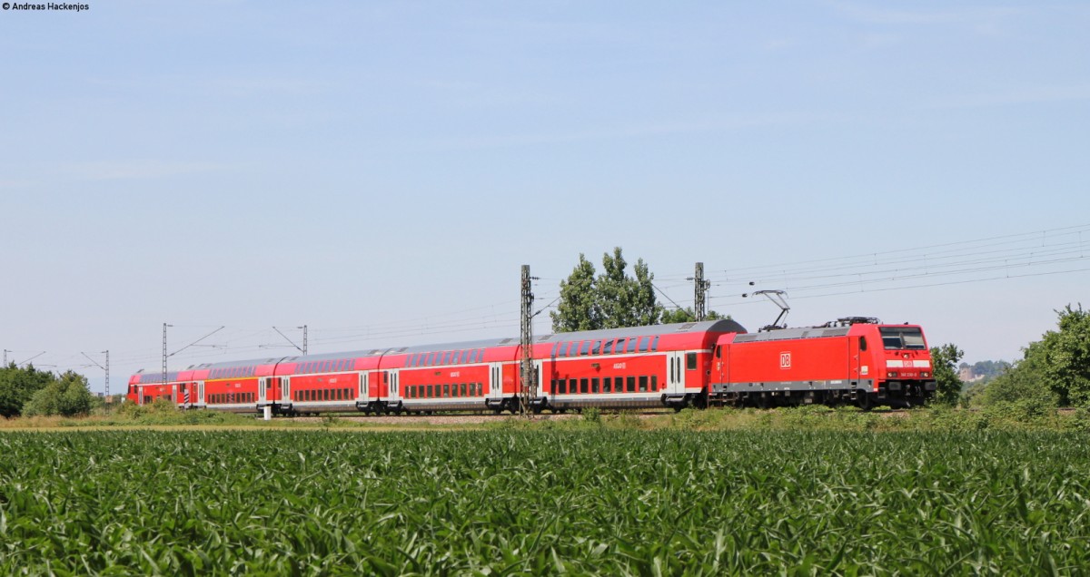 146 230-8  Radolfzell  mit dem RE 26519 (Offenburg-Schliengen) bei Köndringen 13.6.14