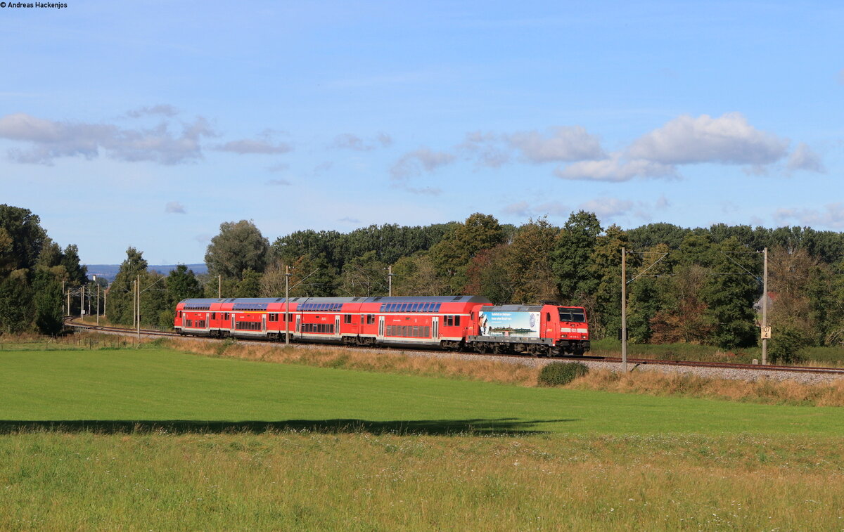 146 231-6  Heimattage Radolfzell  mit dem RE 29019 (St.Georgen(Schwarzw)-Konstanz) bei Neudingen 30.9.21