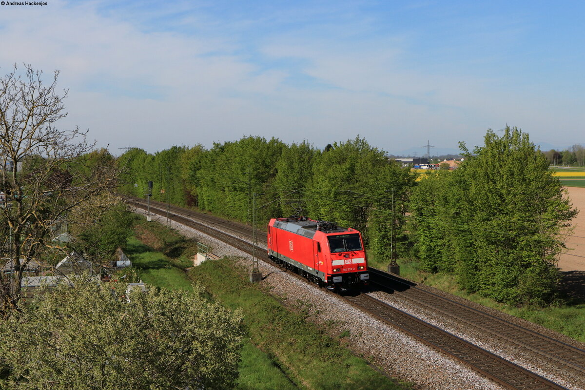 146 233-2  Donaueschingen  als Tfzf 70685 (Freiburg(Brsg)Hbf-Offenburg) bei Offenburg 26.4.21