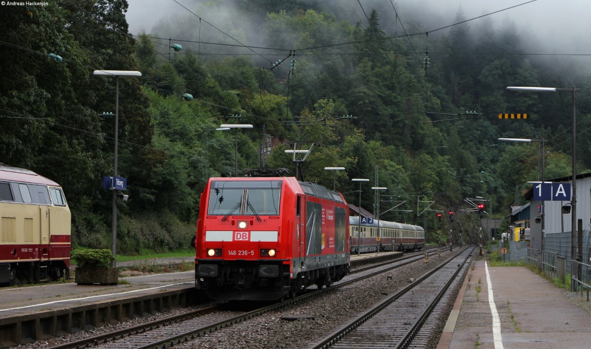 146 236-5  Triberg/Schwarzwaldbahnerlebnispfad  beim Rangieren in Triberg 13.9.14