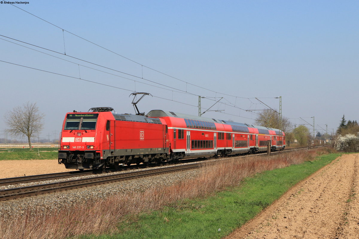 146 237-3  Karlsruhe  mit der RB 17063 (Offenburg-Neuenburg(Baden)) bei Riegel 19.3.20