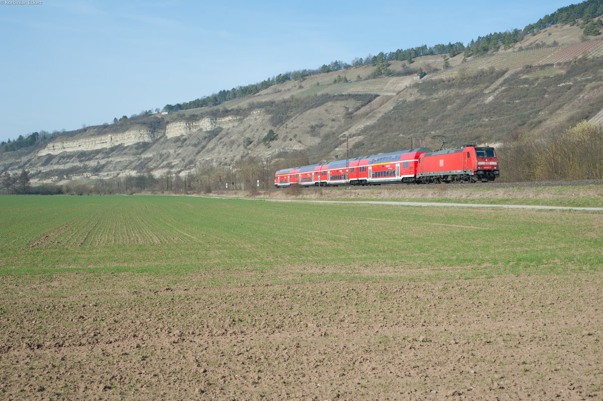 146 242-3 mit dem RE 4613 nach Bamberg bei Thüngersheim, 16.03.2017