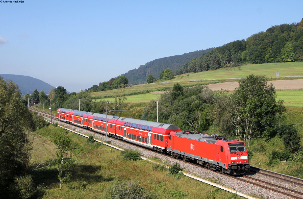 146 242-3 mit dem RE 4717 (Karlsruhe Hbf-Immmendingen) bei Hintschingen 25.8.19