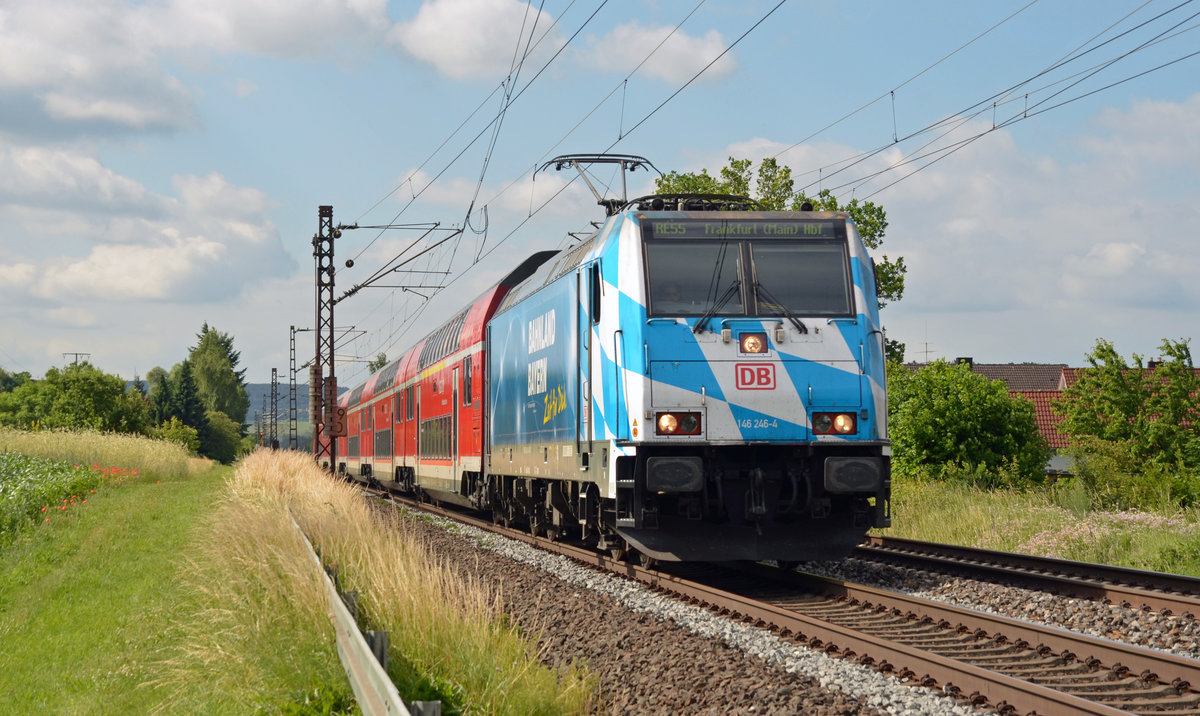 146 246 führte am Morgen des 16.06.17 einen RE nach Frankfurt(M) durch Himmelstadt.
