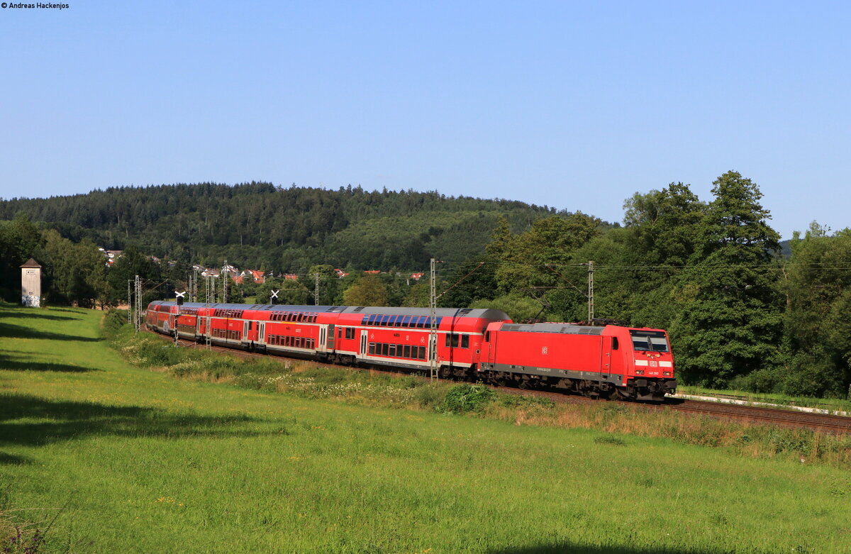 146 260 mit dem RE 4527 (Fulda-Frankfurt(Main)Hbf) bei Wirtheim 18.7.21