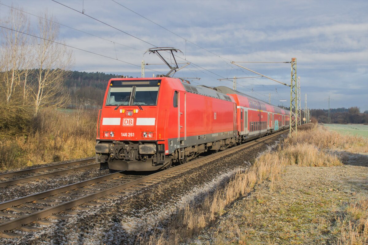 146 261-3 in Richtung Fulda als RB50,Kerzell 23.11.2021 