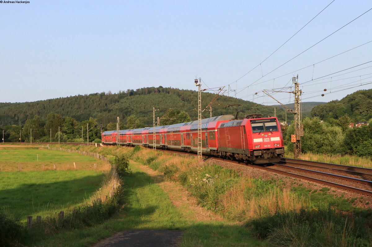 146 261 mit dem RE 4531 (Fulda-Frankfurt(Main)Hbf) bei Wirtheim 18.7.21
