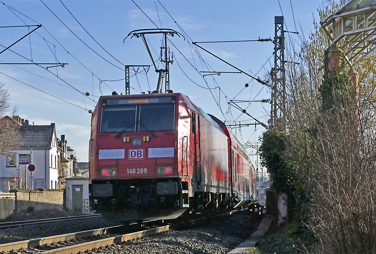 146 269 RB, Einfahrt in den  Bf Remagen - 19.01.2019