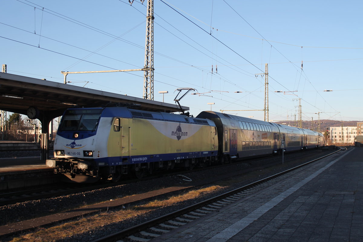 146 506 am 24.02.2019 mit einem RE2 bei der Ankunft in Göttingen.