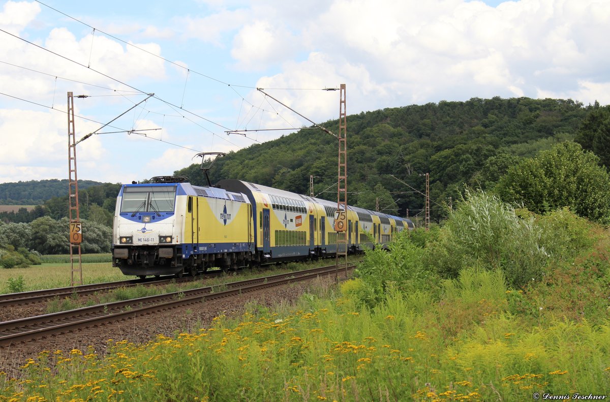 146 511 Metronom mit RE2 nach Göttingen bei Salzderhelden am 31.07.2017