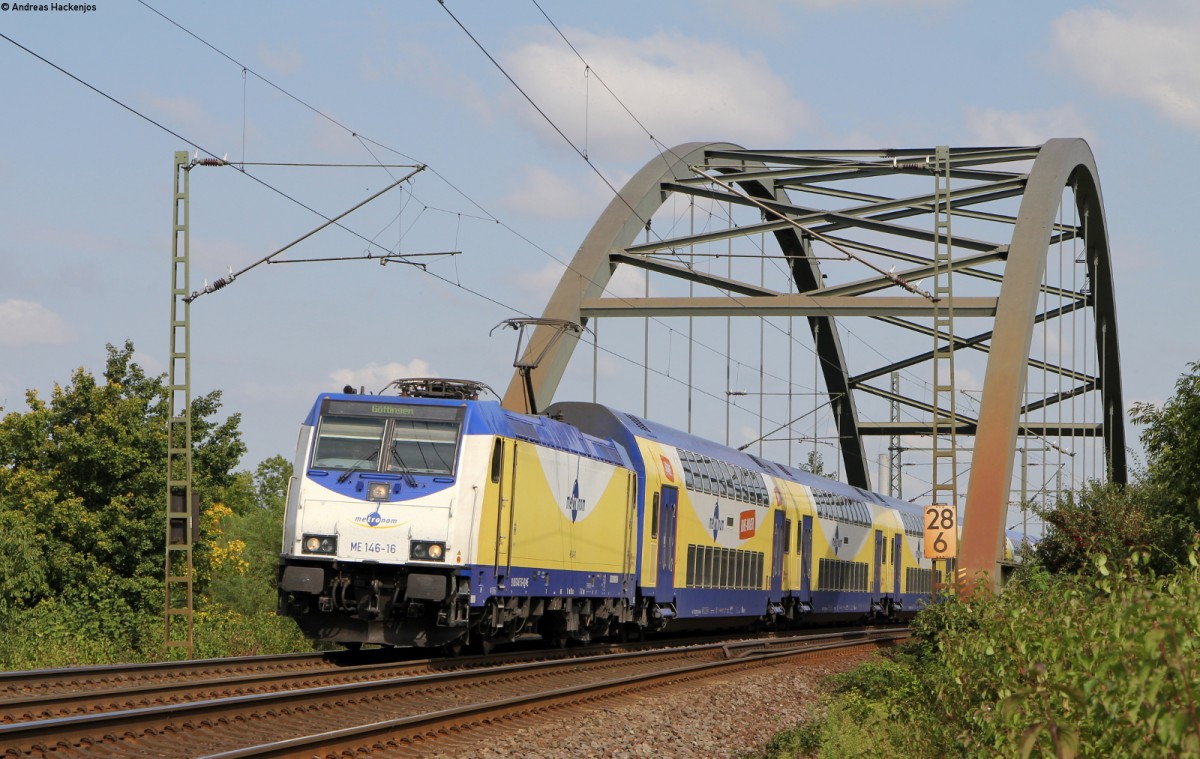 146 516-0 mit dem ME 82829 (Uelzen-Göttingen) bei Burgstemmen 3.9.14