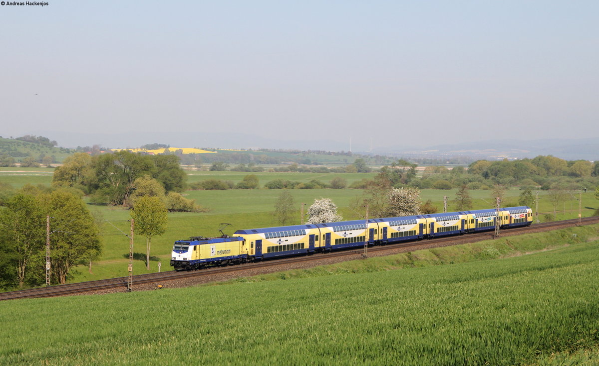 146 517-8   10 Jahre Metronom  mit dem ME 82807 (Uelzen-Göttingen) bei Hohnstedt 6.5.16