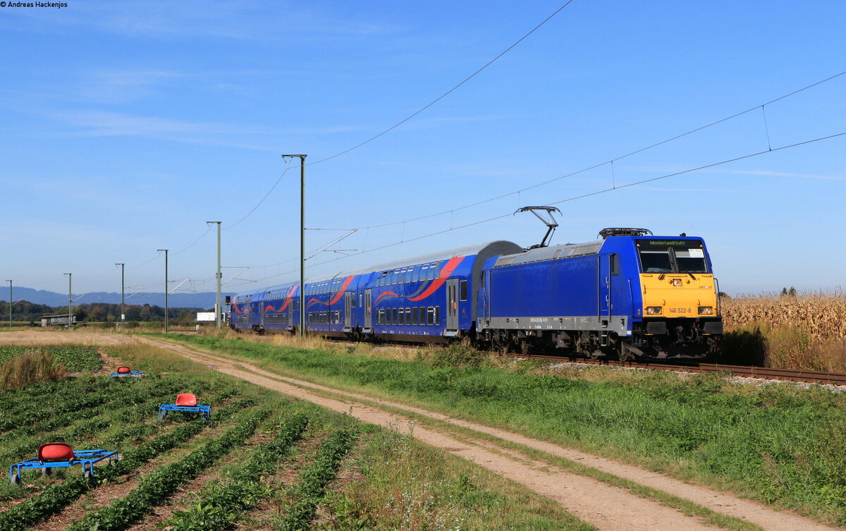 146 522-8 mit der S 88370 (Freiburg(Brsg)Hbf-Waldkirch) bei Buchholz 23.9.21