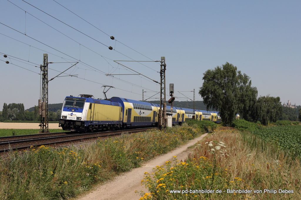 146 541-8 (Metronom) mit dem ME 82825 in Richtung Göttingen in Burgstemmen, 23. Juli 2014