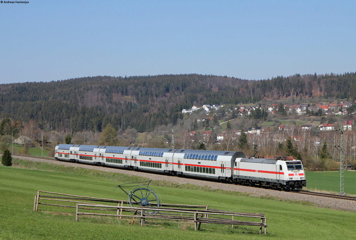 146 556-6 mit dem IC 2280/RE 52280 (Singen(Htw)-Stuttgart Hbf) bei Möhringen 18.4.19