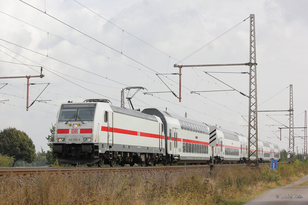 146 556-6 mit IC2 Dostos in Dedensen Gümmer, am 30.09.2016.
