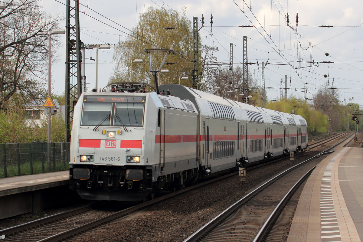 146 561-6 mit IC 2014 nach Koblenz Hbf. durchfährt Recklinghausen-Süd 15.4.2016
