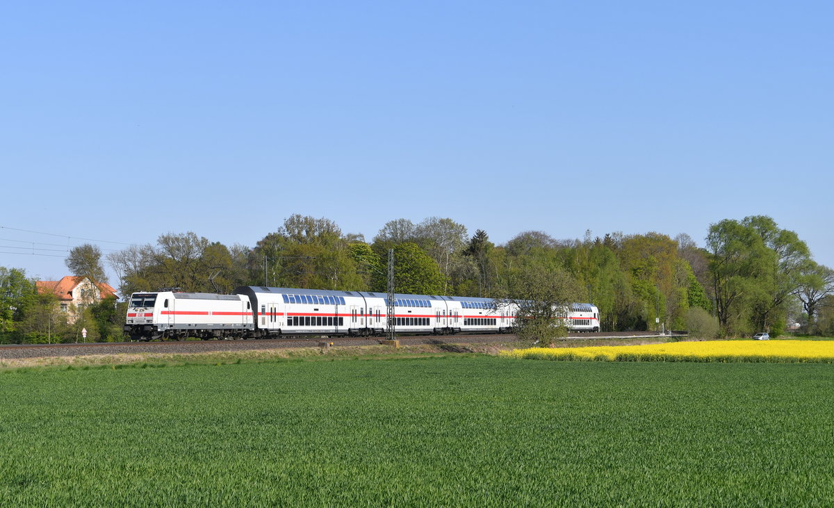 146 569 mit IC-D 2442 (Dresden Hbf-Köln Hbf) am 22.04.2020 bei Woltorf