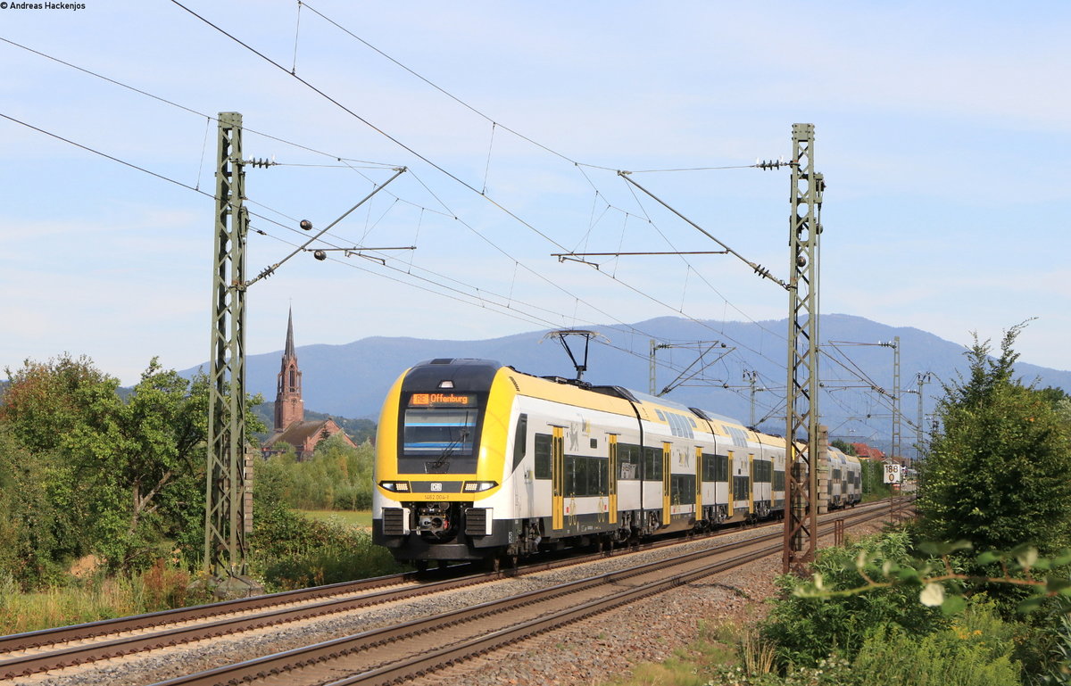1462 004 und 1462 013 als RE 5334 (Basel SBB-Offenburg) bei Köndringen 23.7.20
