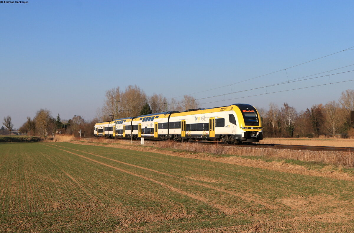 1462 004 als RE 17019 (Offenburg - Basel Bad Bf) bei Riegel 4.3.22