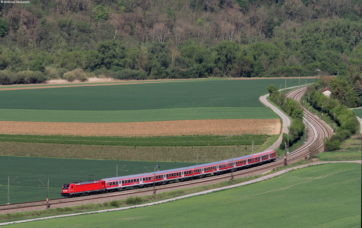 147 019-4 mit der RB 19967 (Heilbronn Hbf-Stuttgart Hbf) bei Kirchheim 25.4.19