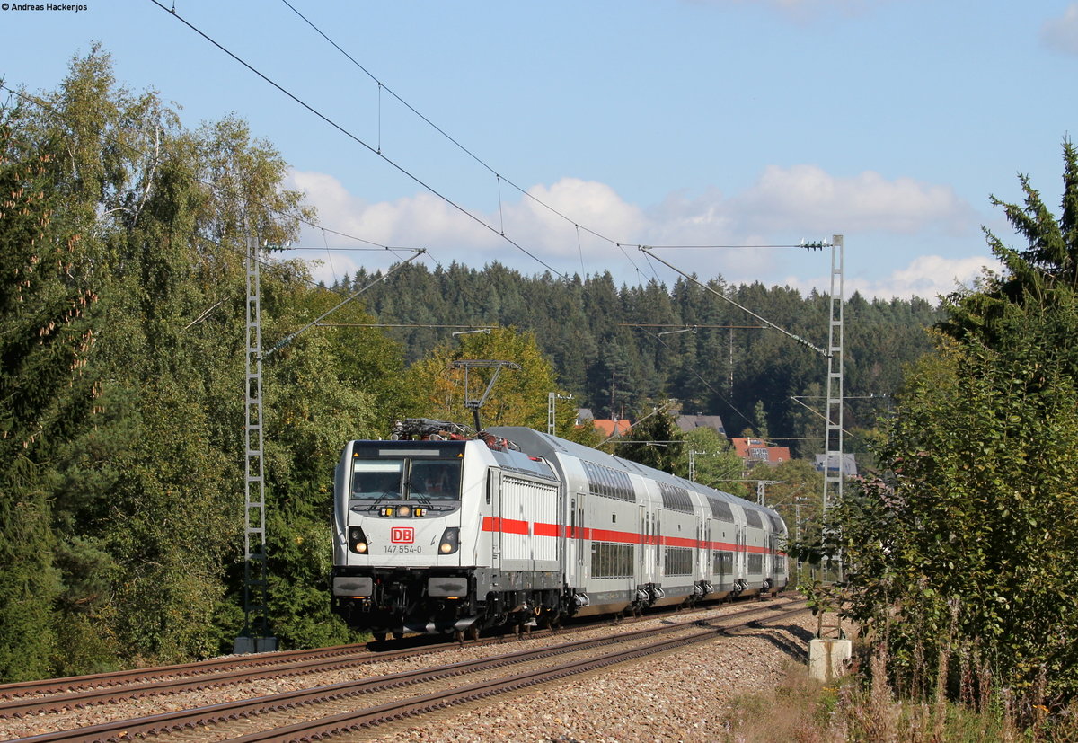 147 554-0 mit dem DbZ-D 94143 (Konstanz - Karlsruhe Hbf) bei St.Georgen 28.9.18