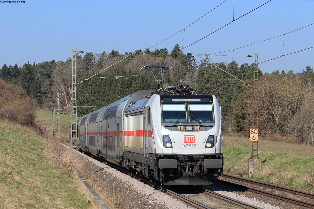 147 566-4 mit dem IC 2888/RE 52888 (Singen(Htw)-Stuttgart Hbf) bei Eutingen 5.4.20