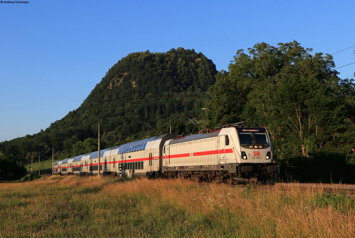 147 568-0 mit dem IC 2284/RE 52284 (Konstanz-Stuttgart Hbf) bei Singen 23.6.20